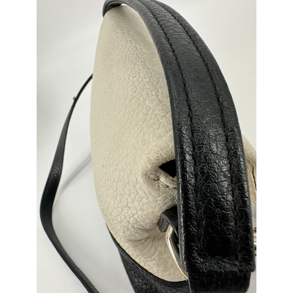 Kate‎ Spade Black and Cream Pebbled Leather Crossbody Foldover Bag - Picture 13 of 16
